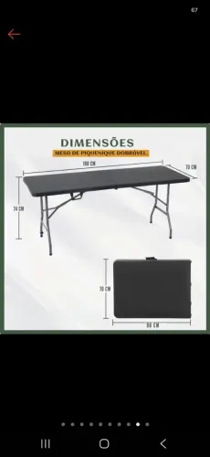 Mesa dobrável 1,80 metros