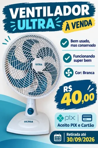 Ventilador branco da marca ultra.
