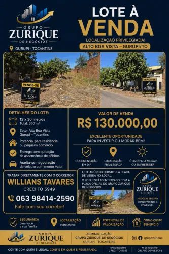 Venda de lote residencial