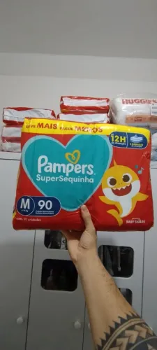Fralda Pampers supersequinha M 90 und - 5 PACOTES