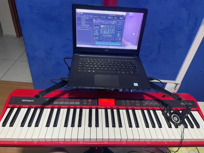 Teclado Roland Go Keys + Case acolchoada e reforçada com alça de mochila ( por fora )