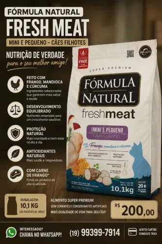 Ração Fórmula Natural Fresh Meat - Filhotes