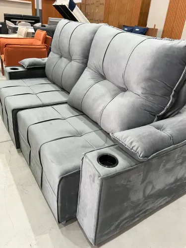 Sofá Retrátil Braço com Porta Copos NOVO PRONTA ENTREGA 