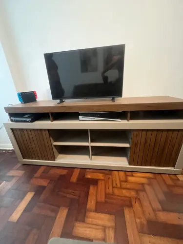 Rack para TV até 75 Polegadas MDF 180cm Valença Caemmun Marrom Havana/Fendi Havana/Fendi