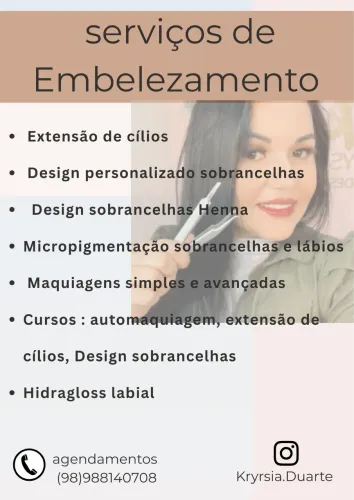 Embelezamento, sobrancelhas, cílios