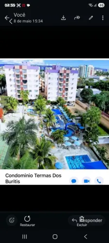 Caldas Novas Thermas dos buritis apto 2 quartos 06 pessoas parque aquático com piscinas