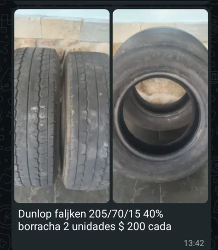 Pneu Dunlop Faljken 205/70/15 40% de borracha R$ 200,00 cada un. (tenho 2)