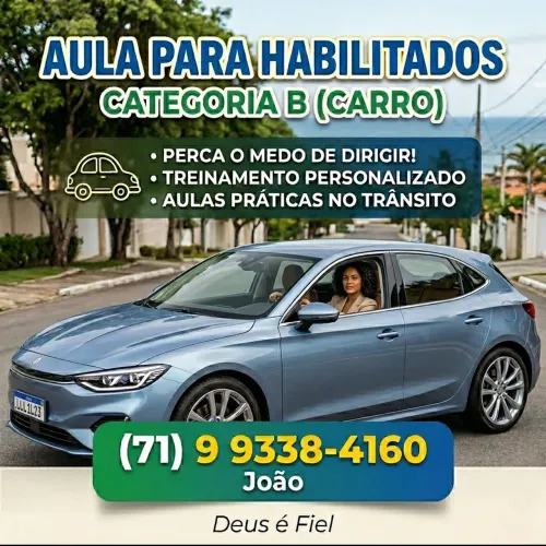 Aula para Habilitados B (Carro) - Salvador, Região e outras cidades