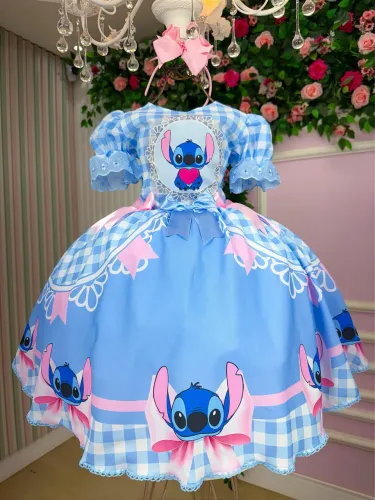 Vestido Temático Stitch Infantil 