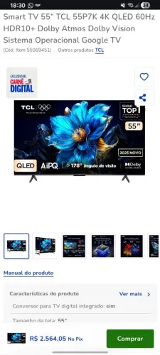 Smartv 55 polegadas