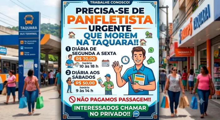 Precisa-se de panfletista Urgente!!!