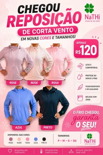 Corta vento Feminino e Masculino!!
