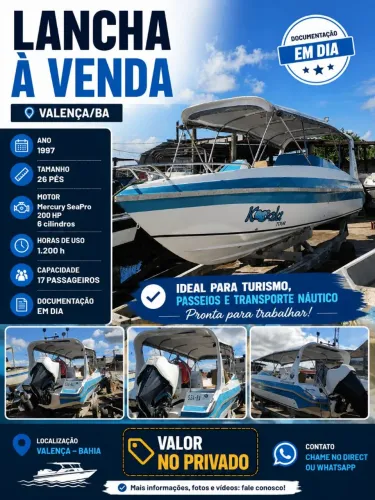 LANCHA COMPLETA PARA USO