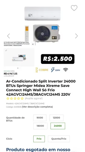 AR CONDICIONADO MIDEA