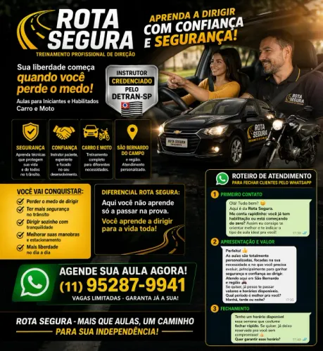 Instrutor de transito .. Aprenda / Perca o medo de conduzir " Rota Segura"