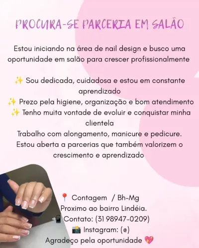 Busco parceria com salão