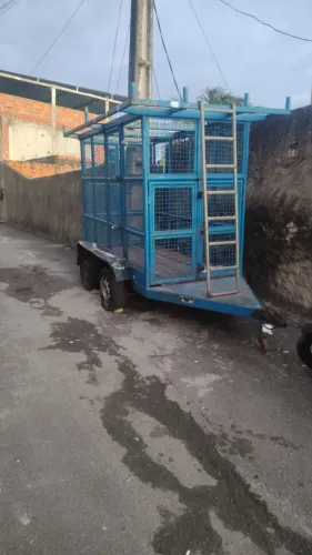 Carrocinha dois eixos forte carrega dois cavalos