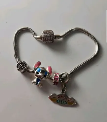 Pulseira prata 925 + berloques folheados a prata