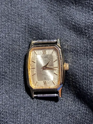 relógio citizen tank quartz vintage dourado 1980