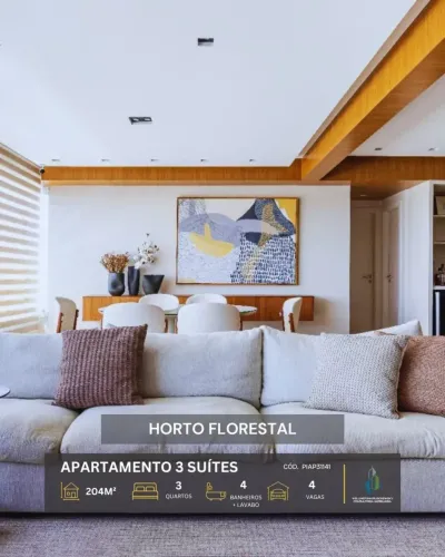 APARTAMENTO ALTO PADRÃO NASCENTE MOBILIADO 204m² 3 SUÍTES 4 VAGAS INFRA VENDE HORTO FLORES