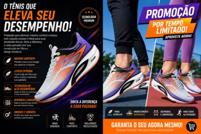 Tênis Unissex Promoção Esportivo Leve Fibra Calça Confortável do 39 ao 40