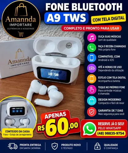 FONE de ouvido bluetooth tws branco