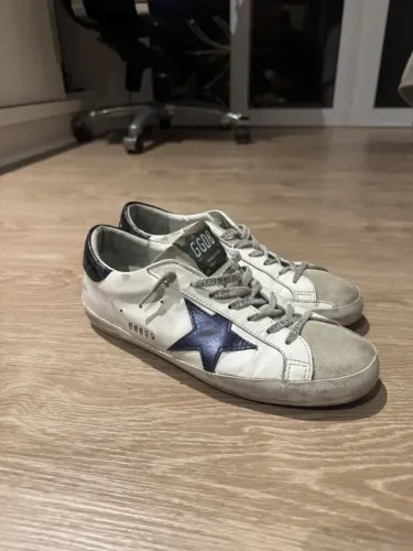 Tênis Golden Goose Super-Star Branco Estrela Azul 40