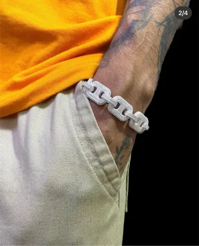 Pulseira prata cravejada