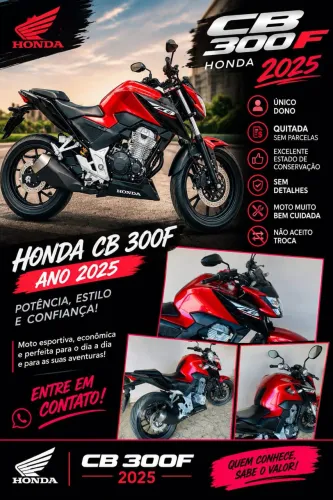 VENDO HONDA CB 300 F ? ANO 2025