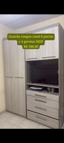 Guarda-roupa casal MDF 6 portas e 4 gavetas