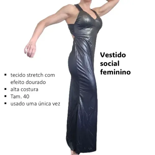 Vestido de festa longo Tam. 40, usado uma única vez