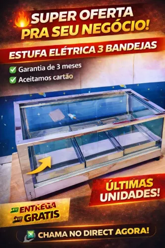 Estufa Elétrica Expositora Nova para Saldados 220V