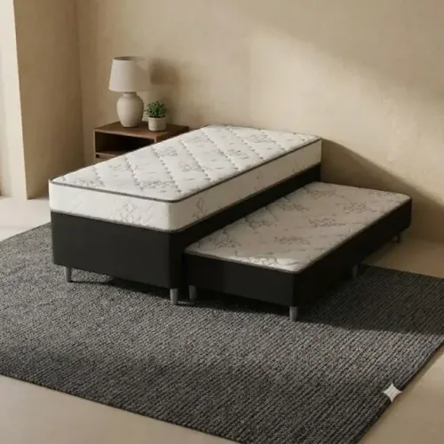 Cama Box Solteiro com Auxiliar