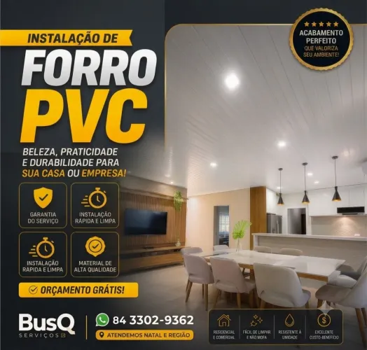 Instalação de Forro PVC em Natal | Material e Mão de Obra