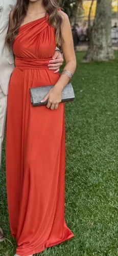 Vestido longo Terra Cota