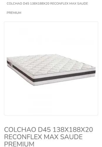 Colchão D 45 Reconflex Premium/Novo/138x188x20 /Promoção  à vista/ cartão ver descrição 