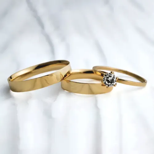 Aliança de noivado em ouro 18k