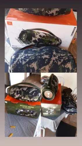 Vendo bombox com caixa e bolsa camuflada