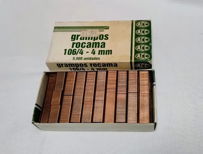 Grampos rocama 106/4 4mm -cx antiga -ler descrição