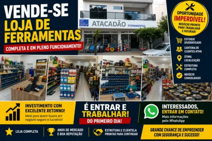 VENDE-SE LOJA DE FERRAMENTAS COMPLETA