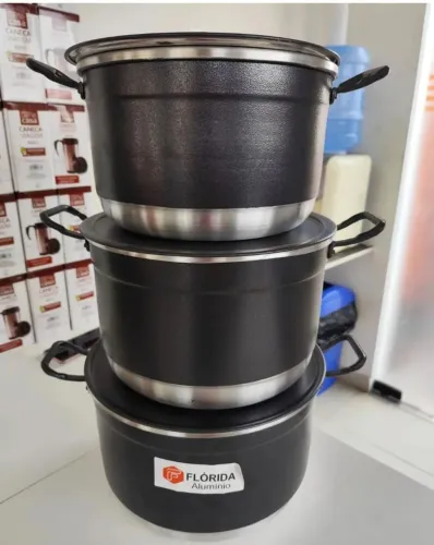 Kit caldeirão 3 peças 8.10 e 12 litros