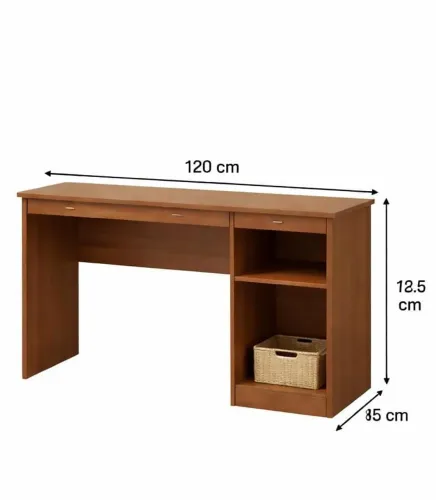 Mesa de Estudo 120cm Amadeirada em MDF - Modelo Premium