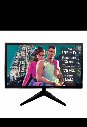 Monitor 19" HD 2ms 75Hz VGA+HDMI Tela 19" Resolução 1600X900 LED