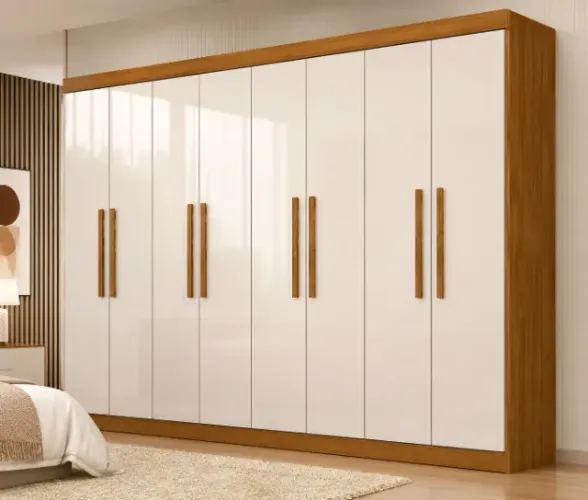 Guarda Roupa Casal Hera MDF 8 Portas e 4 Gavetas Rufato
