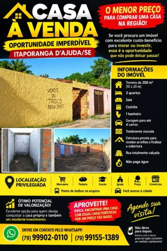 Casa a venda em itaporanga