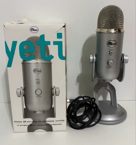 Microfone Blue Yeti-prata- Excelente