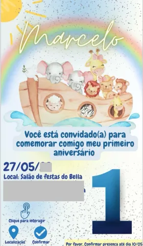 Convites digitais infantis ou adultos