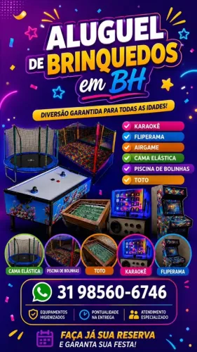 Locação e venda de brinquedos 
