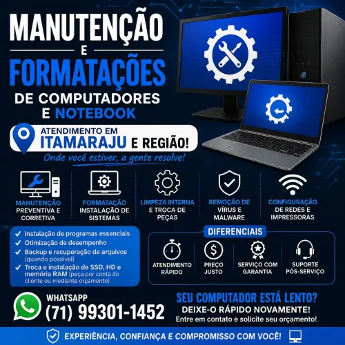 Manutenção e formatação de Computadores
