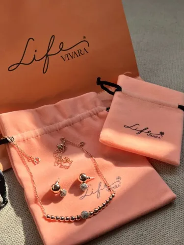 Conjunto Life by Vivara - Serenne Liga Rosé com Banho de Ouro Rosé 18k 